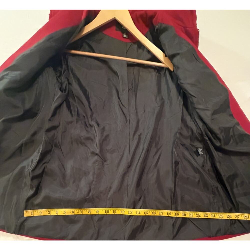 AVANTI Beet Red Hooded Zipper Mid-Length Coat Pockets Long Sleeve Tall LT NWT - Picture 5 of 12